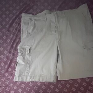 St. John's Bay Tan Cargo Shorts Cotton Twill